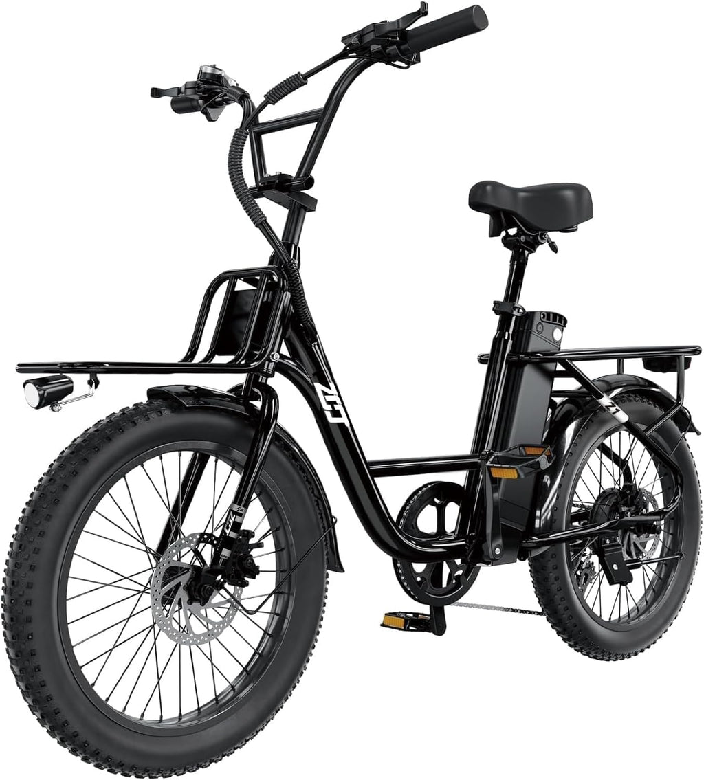 1000W Electric Bike for Adults, Fat Tire Ebikes 20' x 3.0 Electric Bicycle, 50-Mile Long Range, 48V Removable Battery Shock Absorber, 7-Speed Dual Disc Brakes Full Suspension Suitable for Commuting
