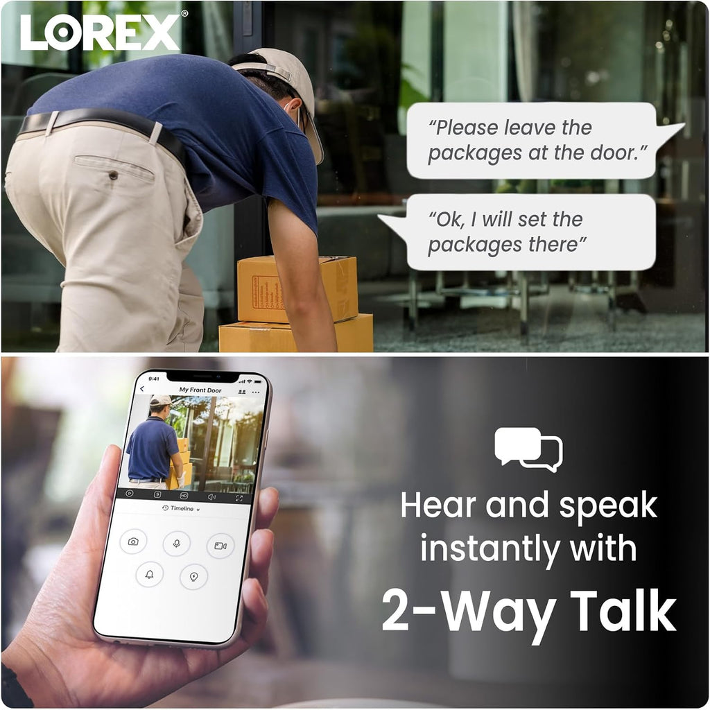 Lorex Fusion 4K Security Camera System with 3TB NVR - 16 Channel PoE Wired Home Security System with 10 Metal Cameras - Motion Detection, Color Night Vision, Weatherproof Surveillance