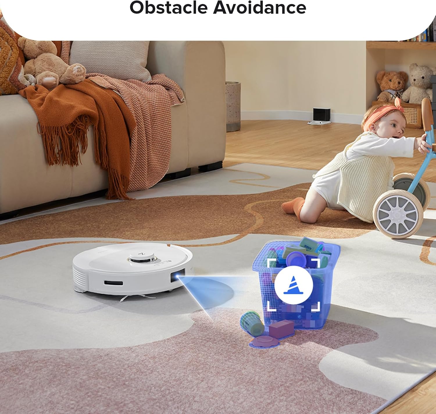 roborock Q8 Max Robot Vacuum and Mop Cleaner, DuoRoller Brush, 5500Pa Strong Suction, Lidar Navigation, Obstacle Avoidance, White (Renewed)