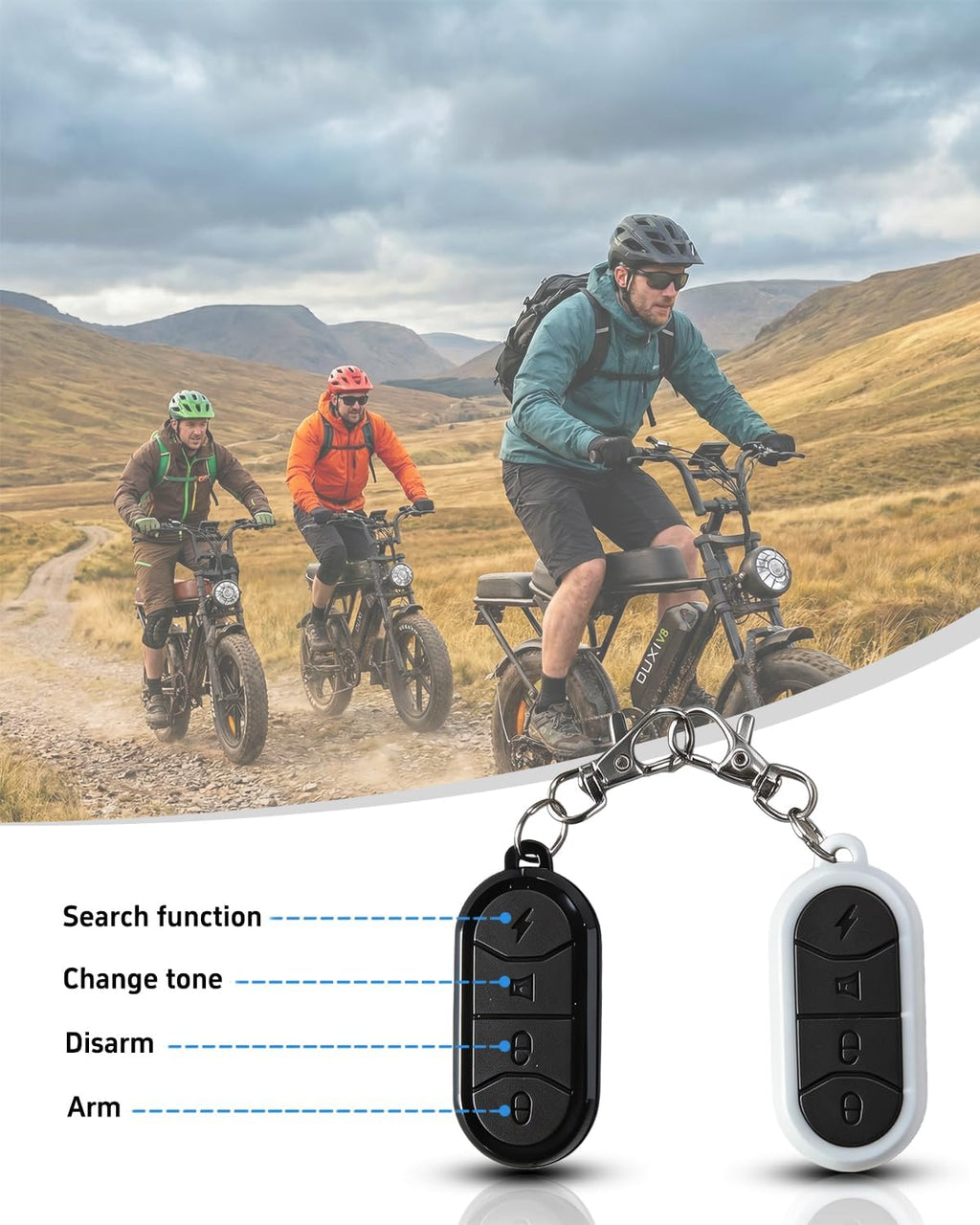 OUXI V8 Series Electric Bike for Adults, E Dirt Bike Peak 500W/1000W, 20/31 MPH, 10.4/15/30 AH Removable Battery, 16''/20' Fat Tire Electric Bike, 7-Speed Gear Electric Bicycles, Dual Disc Brakes