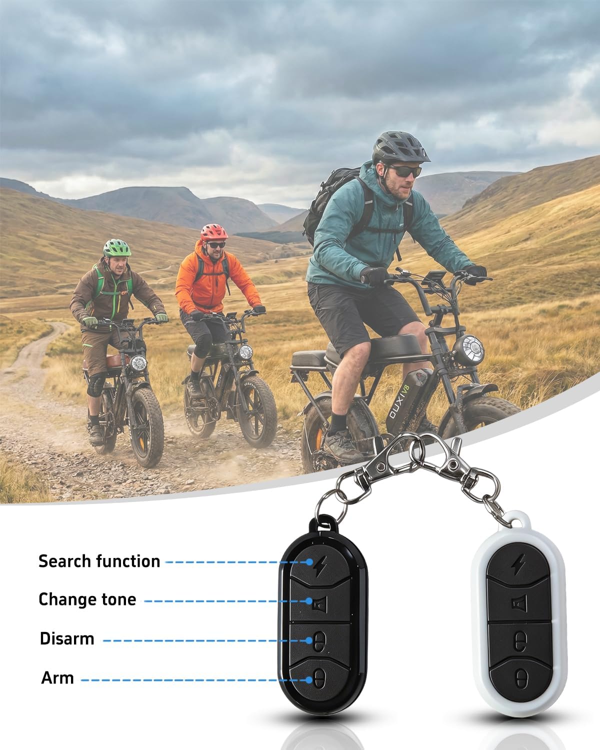 OUXI V8 Series Electric Bike for Adults, E Dirt Bike Peak 500W/1000W, 20/31 MPH, 10.4/15/30 AH Removable Battery, 16''/20' Fat Tire Electric Bike, 7-Speed Gear Electric Bicycles, Dual Disc Brakes