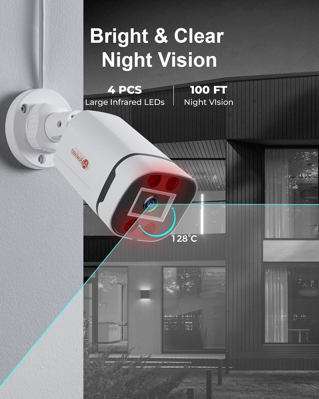 8CH H.265+ 3K Lite Wired CCTV Security Camera System with Human Vehicle Detection, 4X IP68 5MP Surveillance Camera for Indoor Outdoor, 1TB Hard Drive for 24-7 Recording, Remote Access