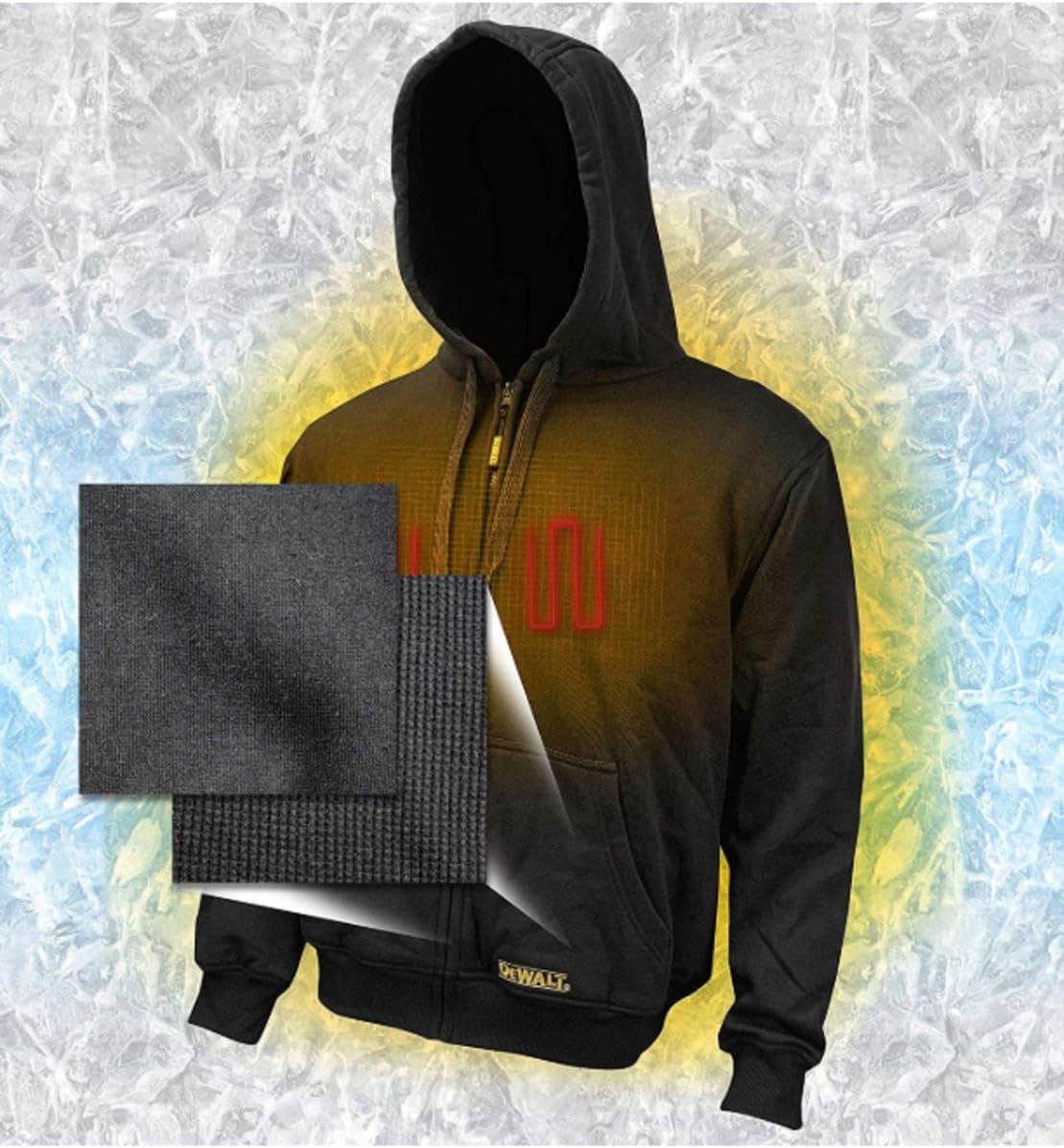 DEWALT DCHJ067B-L 20V/12V MAX Bare Hooded Heated Jacket, Black, Large