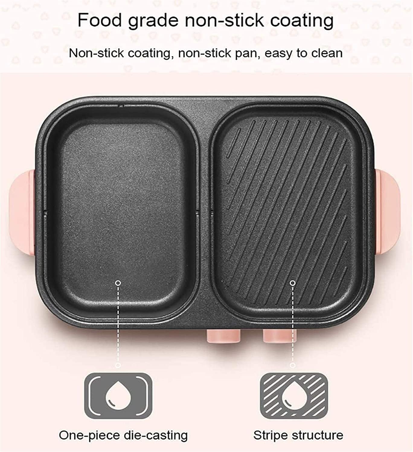 Multifunction Electric Grill Smokeless Barbecue Baking Plates Hot pot Steak Korean BBQ Non-stick Grilled Meat Machine,Household Nonstick Electric Griddle