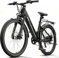 ZNH Electric Bike, 750W Peak Motor Electric Mountain Bike for Adults With 48V 13Ah Removable Battery, 20MPH 26'' Electric Bike, Suspension Fork, LED Display, Fat Tire Commuter EBike, Black (17S-Black)