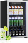 3.2 Cu.Ft Mini Fridge for 126 Cans, Small Refrigerator with Clear View Door and Adjustable Shelves, Quiet Beverage and Wine Fridge for Bedroom, Dorm, Office, Compact Drink Fridge for Storage