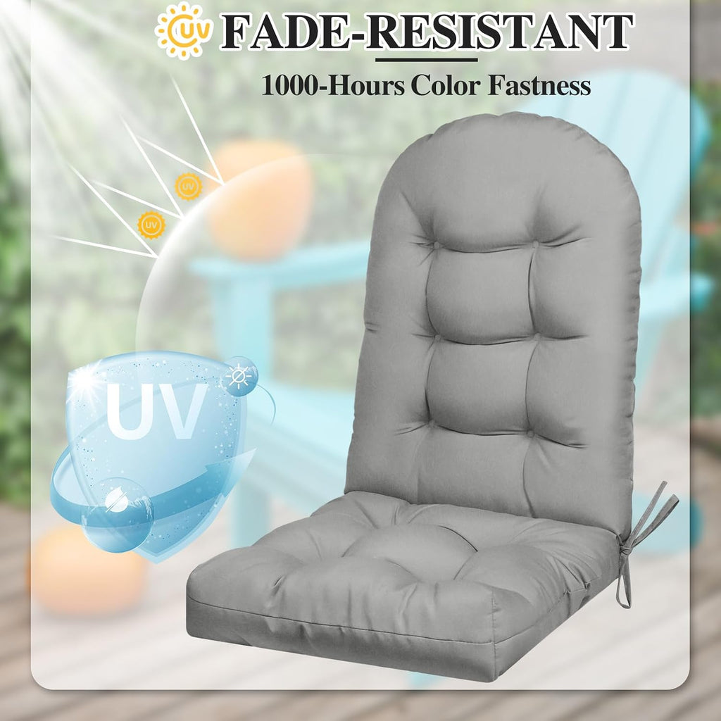 4 Pack Adirondack Chair Cushion, Waterproof Rocking Chair Cushion - Fade Resistant Patio Furniture Cushions, Thickened Patio Chair Pad for Outdoor and Indoor, 49x20x5 Inch