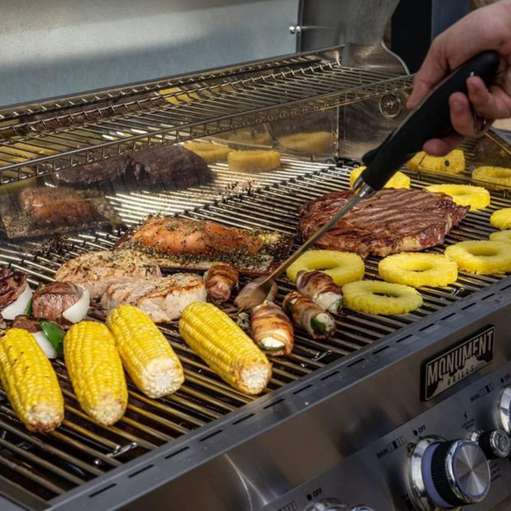 Monument Grills 77352 6-Burner Stainless Steel Cabinet Style Propane Gas Grill with Barbecue Tool Set(2 Items)