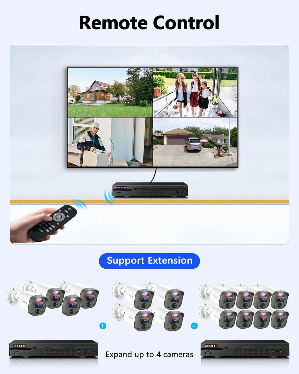 【122° Wide-Angle】 Outdoor Wired Security Camera System, Home Video Surveillance Systems, CCTV Cameras for Home, DVR Surveillance Kits