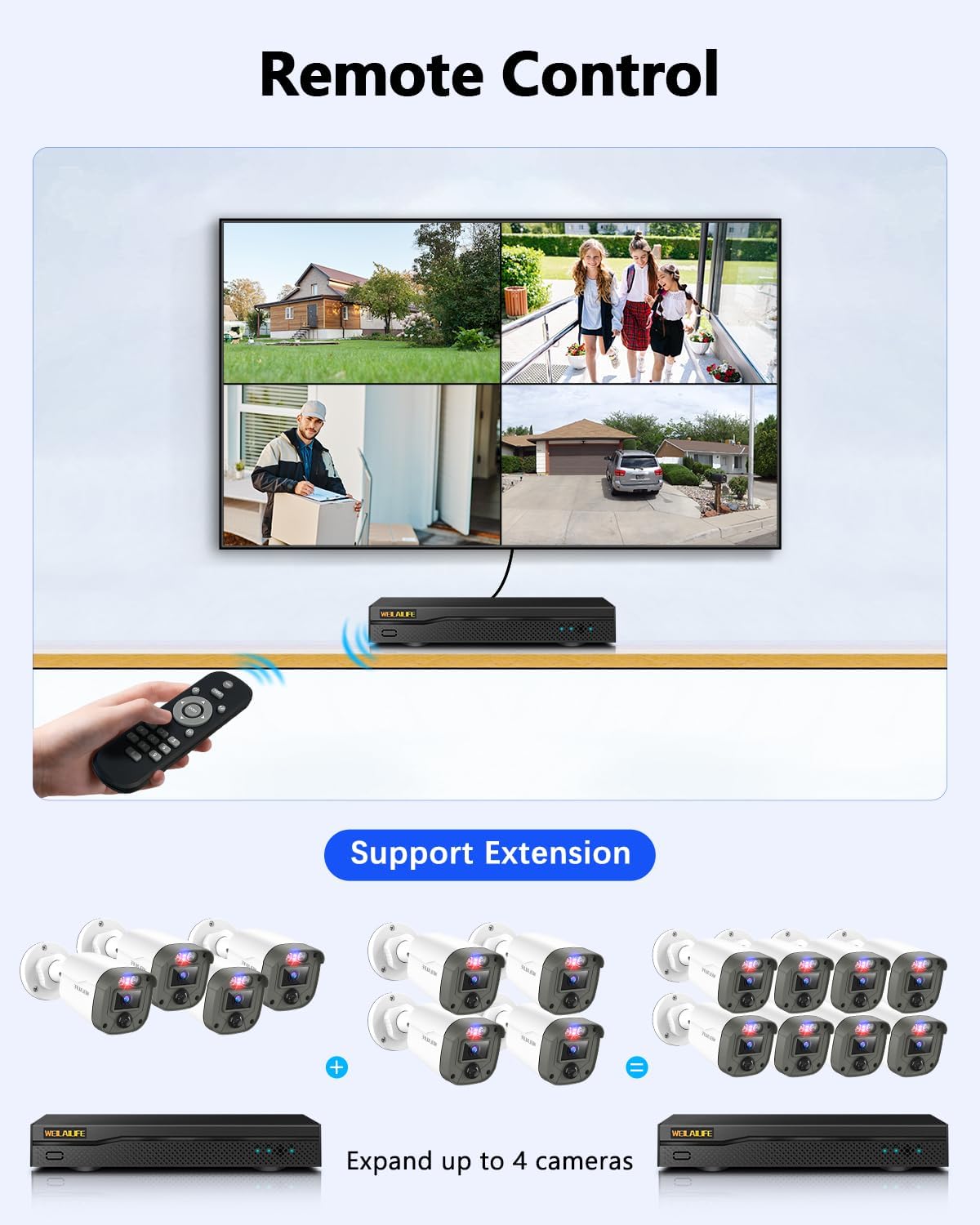 【122° Wide-Angle】 Outdoor Wired Security Camera System, Home Video Surveillance Systems, CCTV Cameras for Home, DVR Surveillance Kits