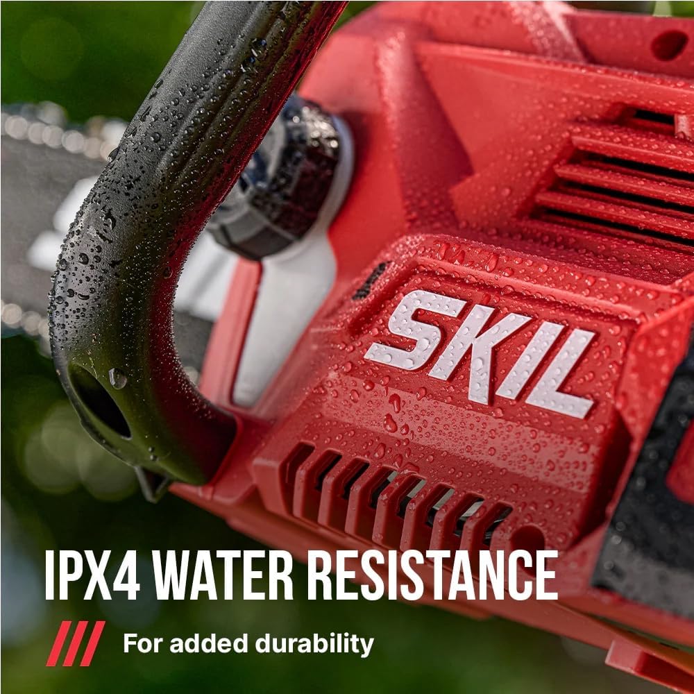 SKIL PWR CORE 40 Brushless 40V 14' Lightweight Chainsaw Kit with Tool-free Chain Tension & Auto Lubrication, Includes 2.5Ah Battery and Auto PWR Jump Charger - CS4555-10