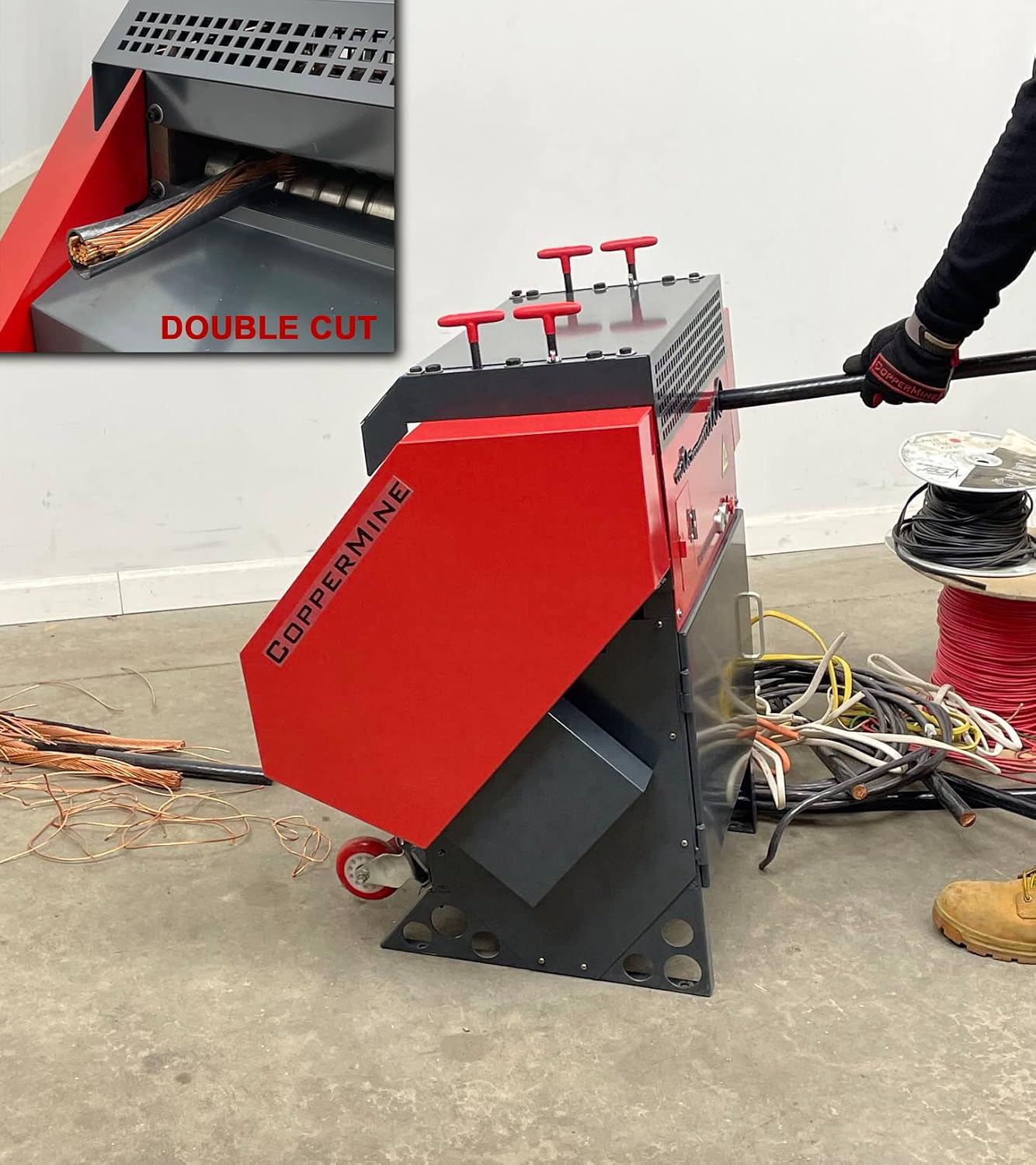 CopperMine Wire Stripping Machine Automatic Industrial Wire Stripper 120VAC Power Copper Wire Stripping Machine & Cable Peeler for Wires from 22 AWG to 1250kcm (1/16' to 1-1/2') in Diameter