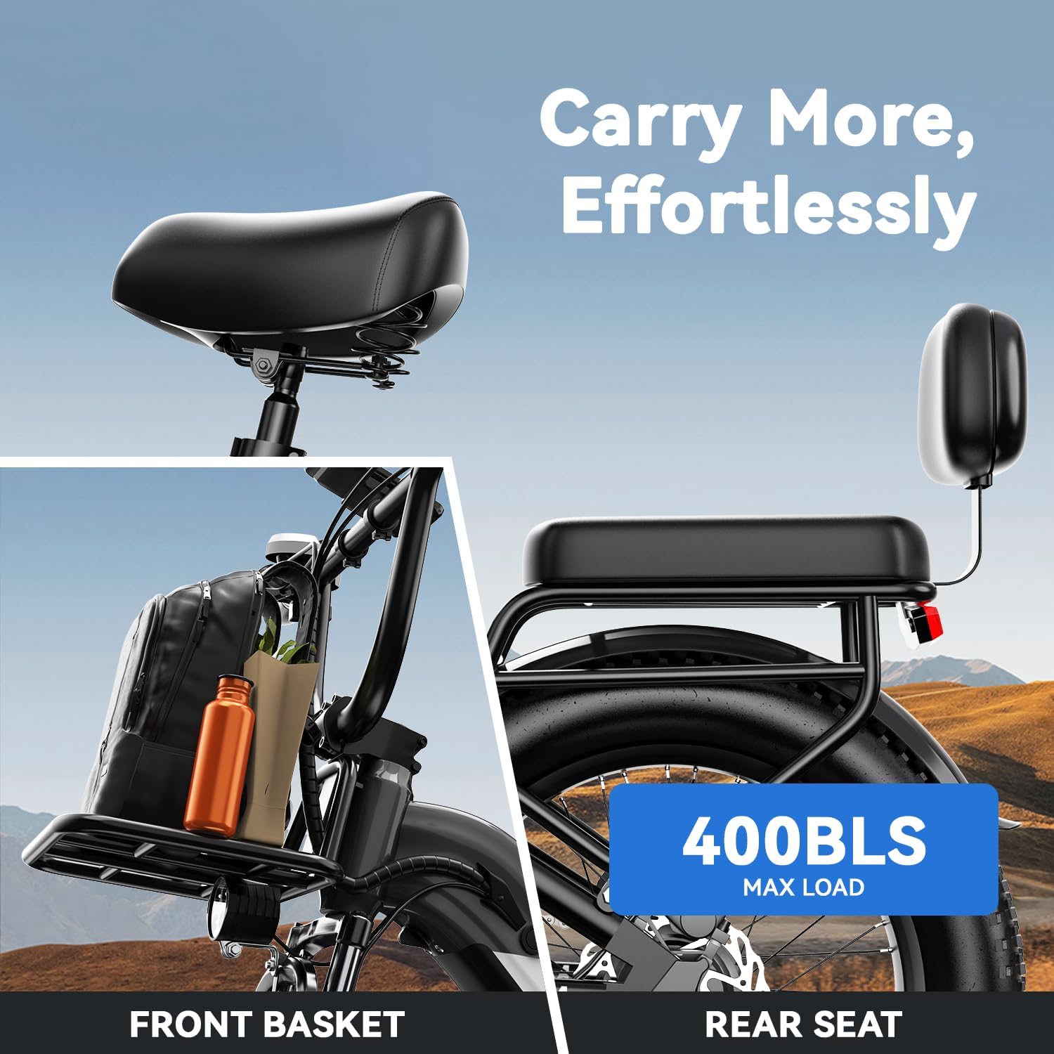 Cybervelo 1000W Folding Electric Bike,48V 20.8AH Removable Battery EBike,30+MPH,80 Miles Max Range Electric Bike for Adults, 20' Fat Tire Foldable ebike, Adult Electric Bikes for Commute All Terrain