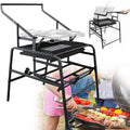 Outdoor Foldable Charcoal Grill 360° Rotating Stainless Steel Barbecue, Stainless Steel Flipping Outdoor BBQ Grill, for Camping, Travel, Parties, and Entertainment