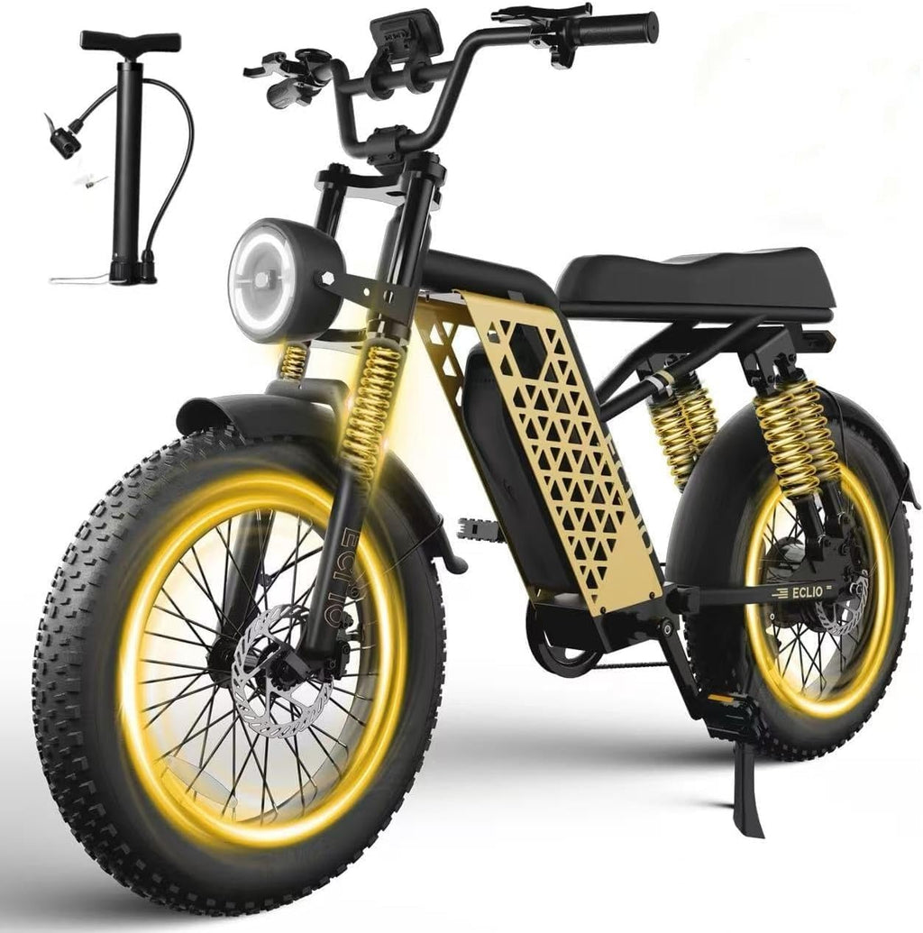 DDC SPORT Electric Bike for Adults, Peak 1000W Motor 28MPH, 48V 13Ah Battery 50Miles Ebike, 20'' Fat Tire Electric Dirt Bike for All Terrain, Off Road Mounatin Moped E-Bike, Full Suspension, 7-Speed