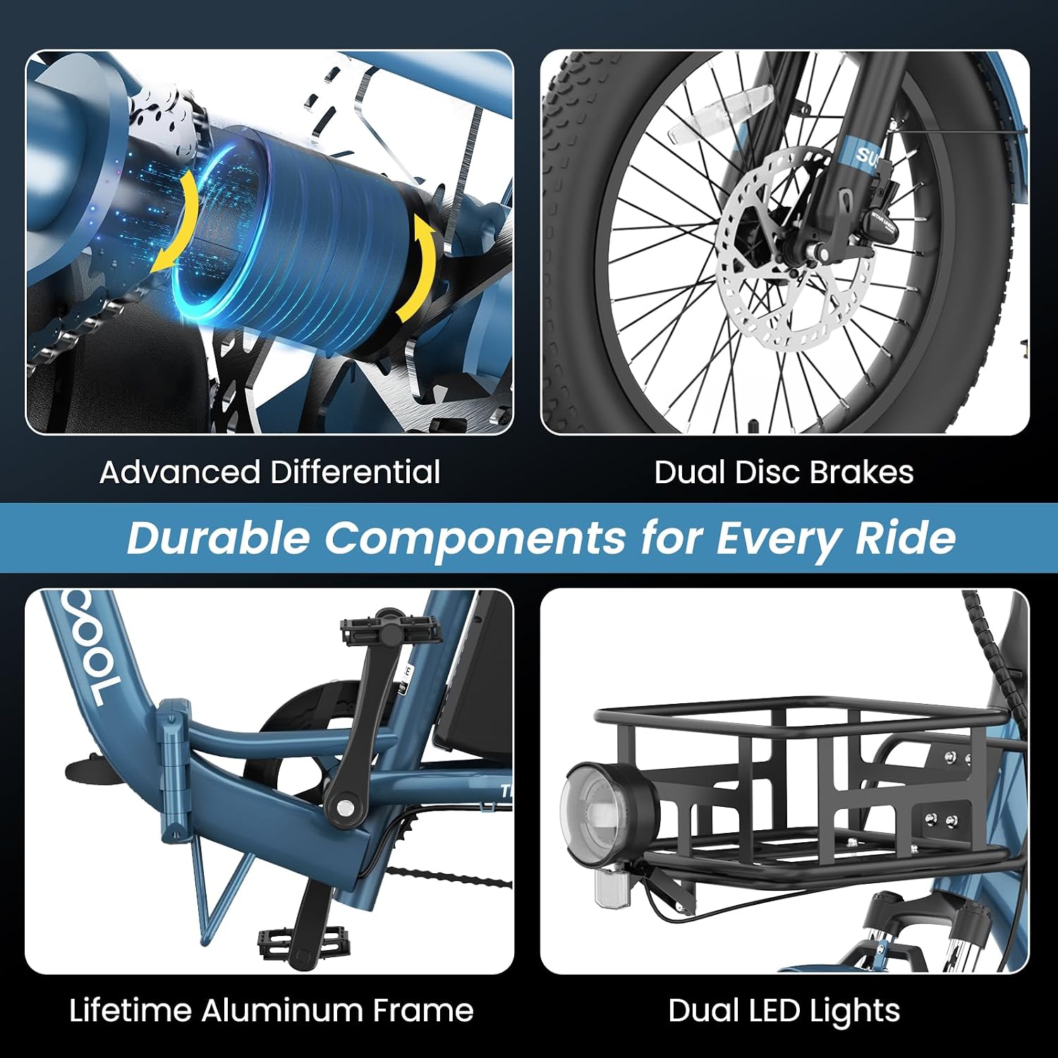 MOONCOOL Electric Trike for Adults, 500W/750W 48V Electric Tricycle for Adults, 20'x3.0' Fat Tire 3 Wheel Electric Bike, Folding Aluminum Adult Tricycle with Removable Battery