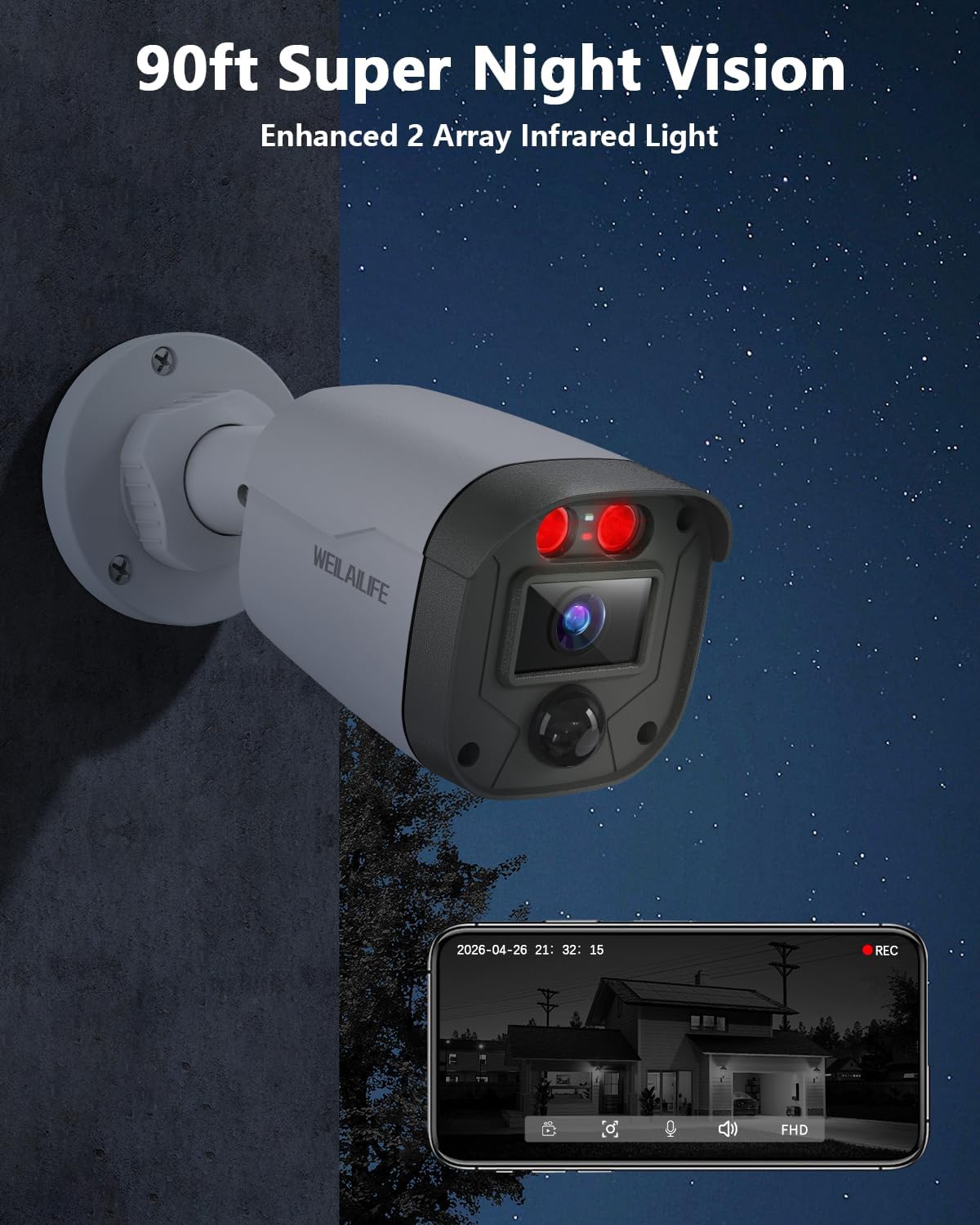 【122° Wide-Angle】 Outdoor Wired Security Camera System, Home Video Surveillance Systems, CCTV Cameras for Home, DVR Surveillance Kits