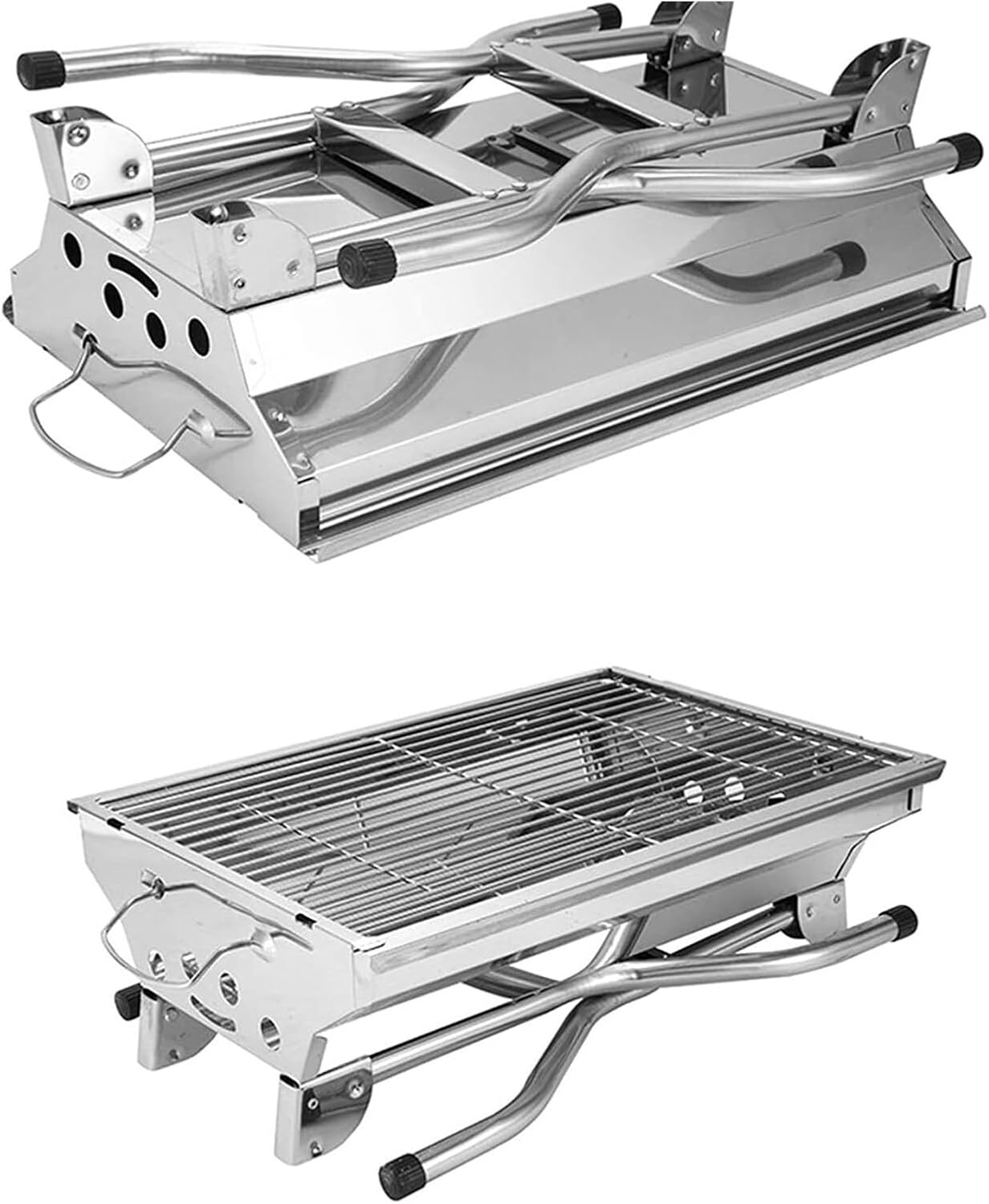 Portable Charcoal Grill Stainless Steel Barbecue Charcoal Grill Outdoor Indoor Portable Folding Rack Household Cooking BBQ Grill for Outdoor
