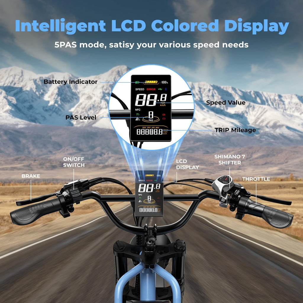 Dual Battery Electric Bike for Adults, 160 Miles Long Range Cargo Ebike with 48V 60AH Removable 2880WH Battery, 1450W Peak Motor Electric Bicycle, 20' x 4' Fat Tire Hydraulic Brakes E Bike