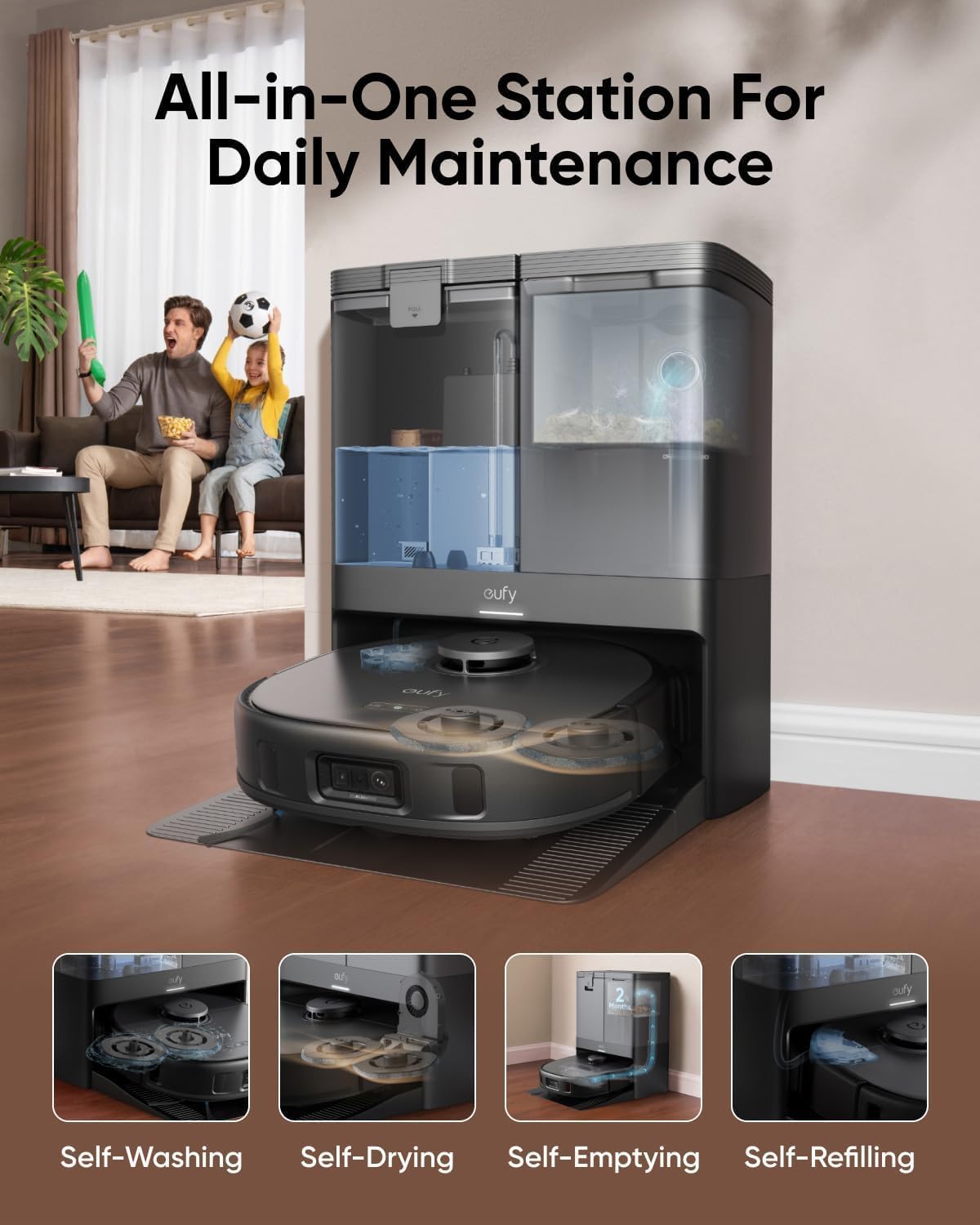 eufy Robot Vacuum X10 Pro Omni + Official Hard Floor Cleaner*2