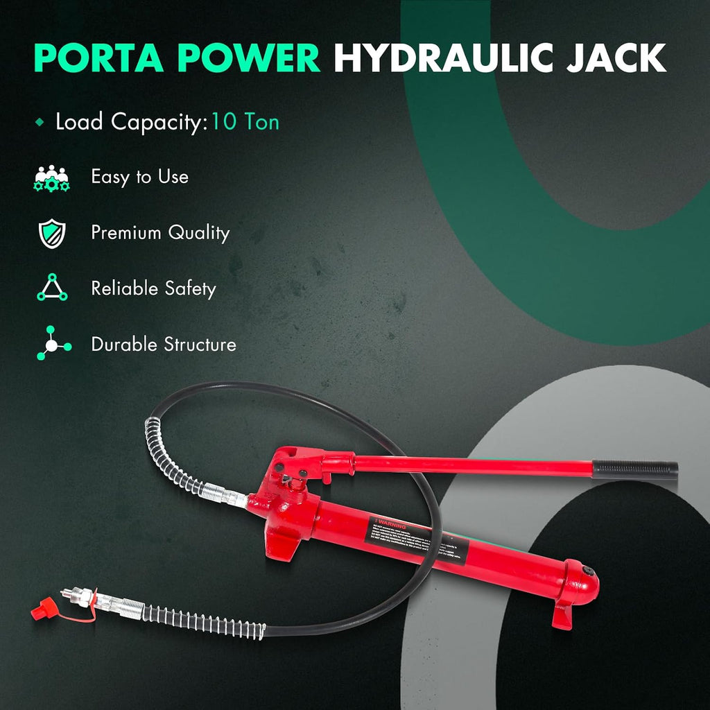 Heavy Duty 10 Ton Porta Power Hydraulic Jack Body Frame Repair Kits Auto Shop Tool Lift for Ram for Loadhandler Truck Bed Unloader Farm/Hydraulic Equipment Construction