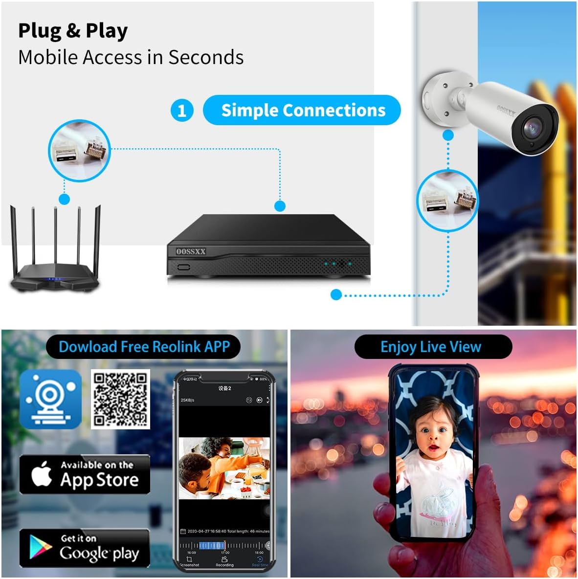 (2026 Upgrade) 8 Channel 5MP Hybrid Security DVR Recorder with 3TB HDD, 8CH CCTV Surveillance System for TVI/CVI/AHD/Analog/IP Cameras, ONVIF Compatible, Free App Remote Access, 24/7 Recording