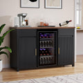 GDLF Large Coffee Bar Cabinet with Fridge Space, Mini Fridge Cabinet with Wine Storage, Buffet Sideboard Table for Home, Fluted Modern Design,53.2' L