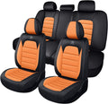 Car Seat Cover Fit for GMC Acadia 2007-2025,Compatible Airbag Non-Slip Waterproof Seat Cover,Car Seat Protector Premium Interior (Standard 5 Seats,Black Orange)