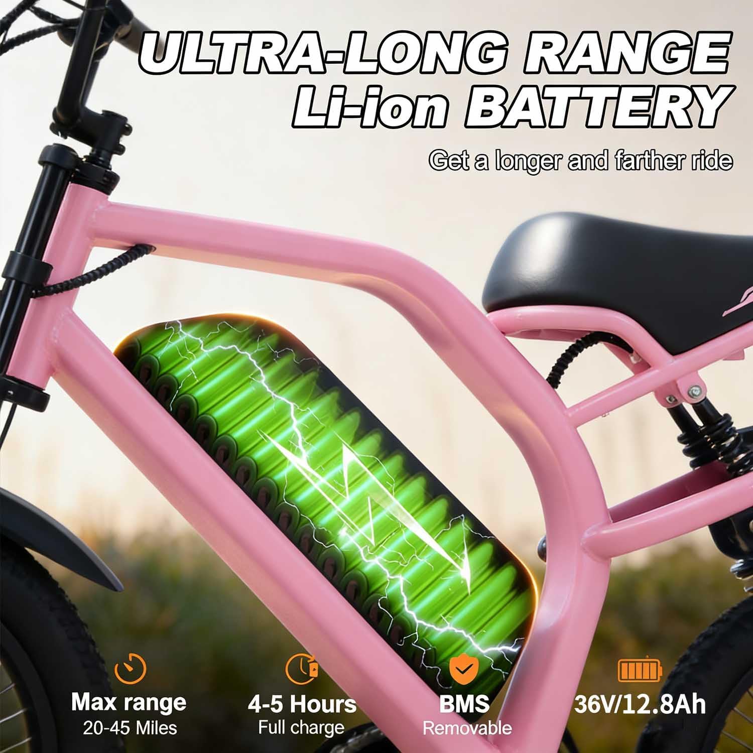 AVDLBIKE Electric Bike, 16'' Fat Tire E-Bike for Teens/Adults, 500W Small E-Bike with 36V/12.8Ah Removable Battery, Up to 22MPH, 45 Mile Range, Electric Dirt/Mountain Bike for Woman/Men A13
