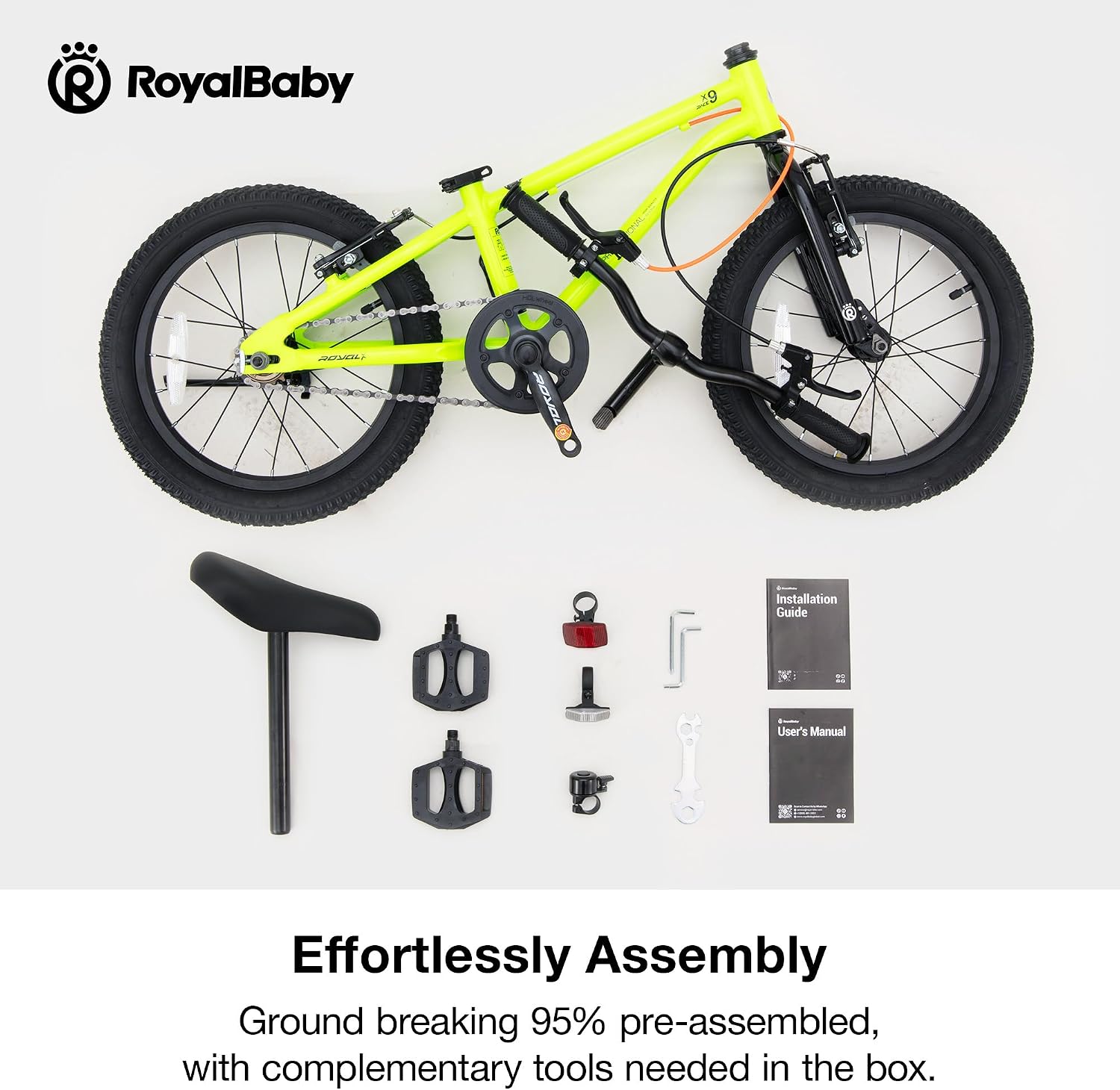 RoyalBaby Kids Bike, Lightweight Aluminum 16 18 Inch Wheel Bicycle Boys Girls Ages 4-9 Years, Multiple Colors