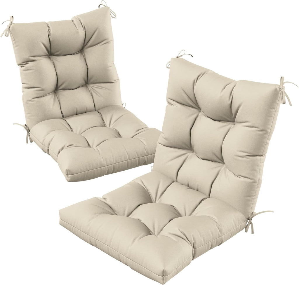 Patio Seat&Back Chair Cushions for Outdoor Furniture，Comfortable Cushions for Rocking/Dining/Lawn Chair-Set of 2