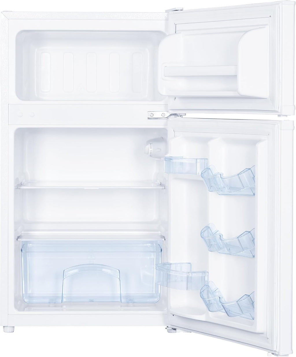 Avanti Mini Fridge with Freezer Compact Refrigerator for Home Office or Dorm, Features Dual Doors Removable Shelves & Crisper Automatic Defrost and Adjustable Temperature Control, 3.1-Cu.Ft, White