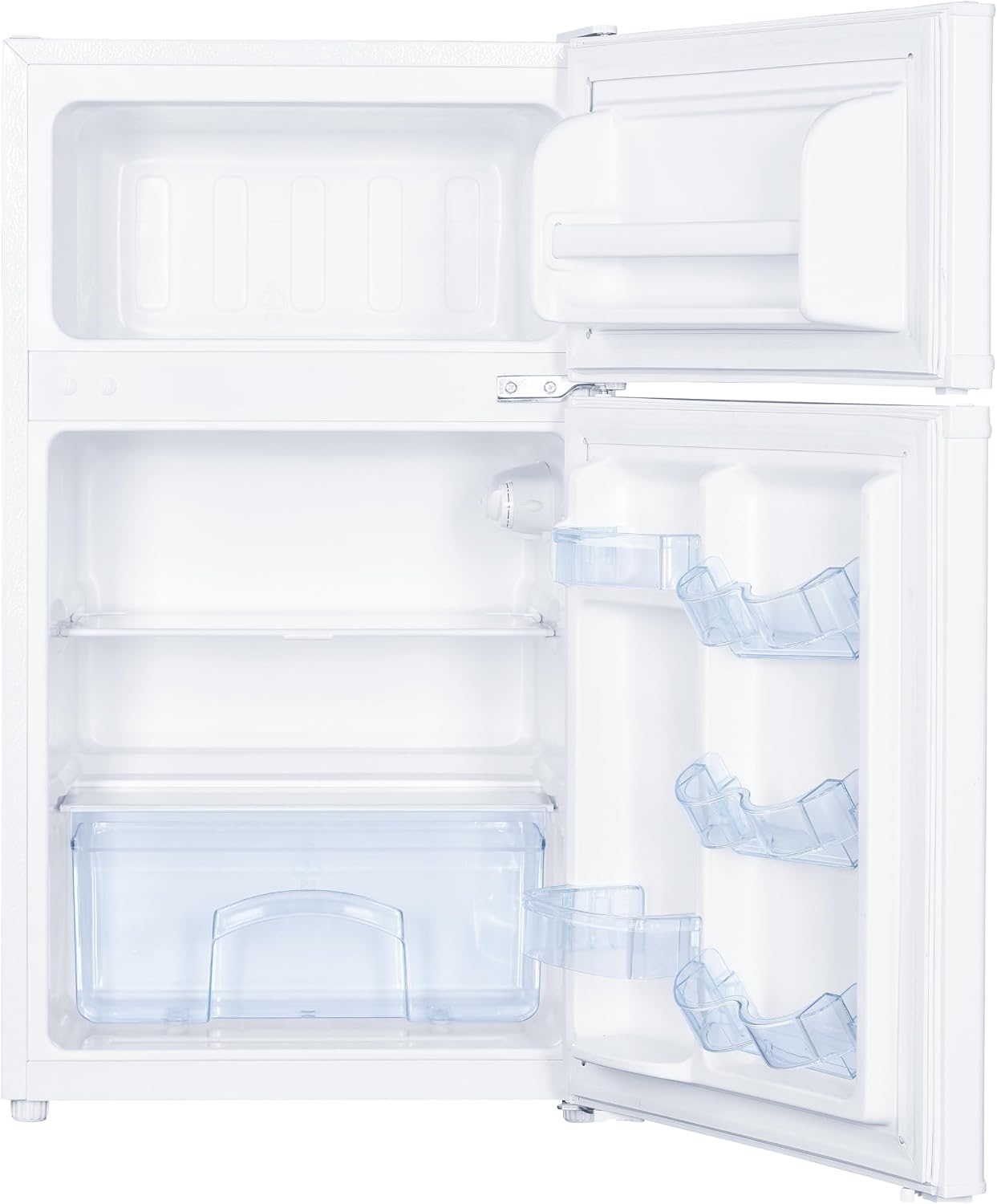Avanti Mini Fridge with Freezer Compact Refrigerator for Home Office or Dorm, Features Dual Doors Removable Shelves & Crisper Automatic Defrost and Adjustable Temperature Control, 3.1-Cu.Ft, White