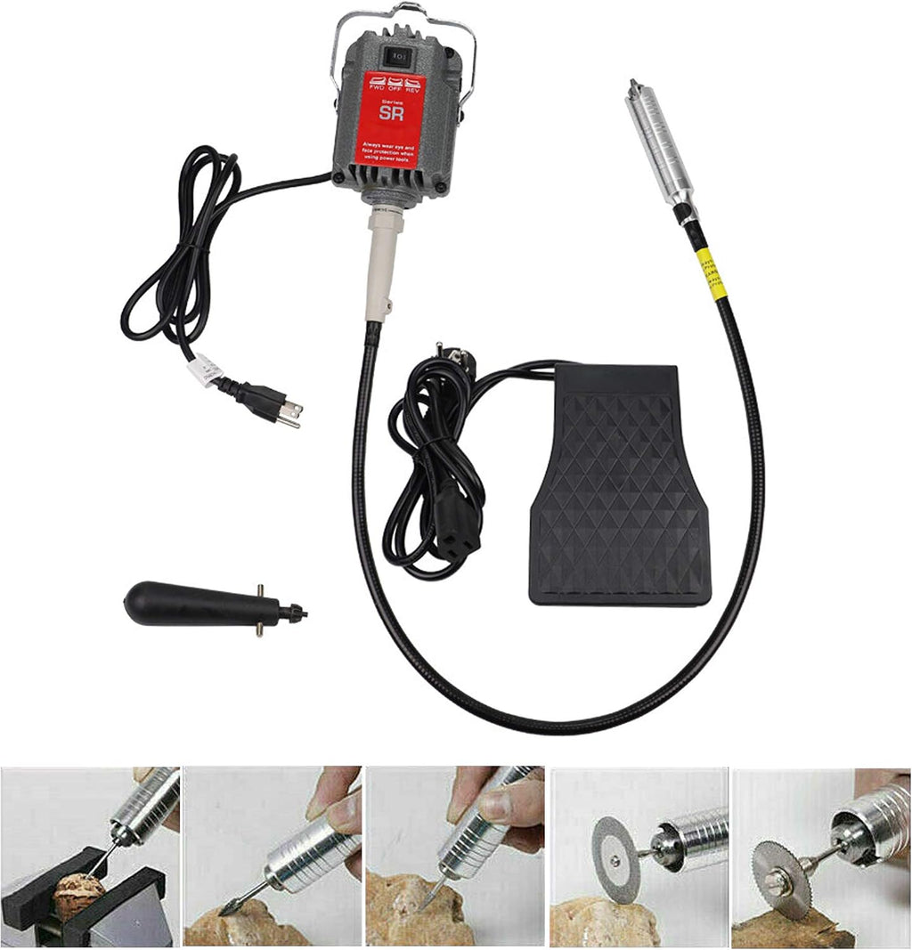 YUEWO SR 220V/110V Mill Motor with Flexible Shaft Grinder Polishing Motor Jewelry Tool Equipment for Engraving Polishing Drilling Cutting