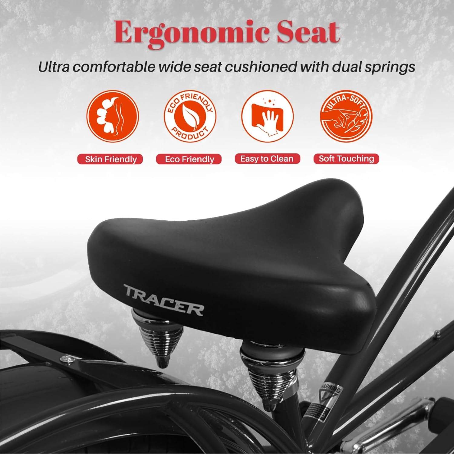 Tracer KRAKER PRO 26 Inch Stretch Chopper Bicycle for Adult,Single Speed Men Lowrider Bike with Oversized Hi-Ten Stretch Steel Frame,Front Wheel 26 * 3.5,Rear Wheel 26 * 4.0 Multiple Colors