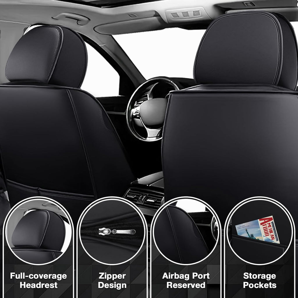 Car Seat Covers Fit for Subaru BRZ 2013-2025, Leather Seat Covers for Car, Waterproof Non-Slip Durable Car Seat Protector(2 Seats,Black Red)