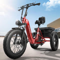 PUCKIPUPPY Electric Trike for Adult with 960W Peak Motor, 60 Miles Range Pickup Class Tricycle, 500 Lbs Load Electric Trike with Rear Differential and 20' Fat Tires, 48V 17.4AH Cell Battery, Husky