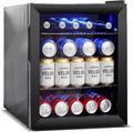 Mini Beverage Refrigerator - Small Beverage Fridge with Glass Door for Soda Beer Wine – Countertop Drink Cooler for Home, Dorm, Office or Bar, Electronic Temperature Control，1.4cu.ft.Black