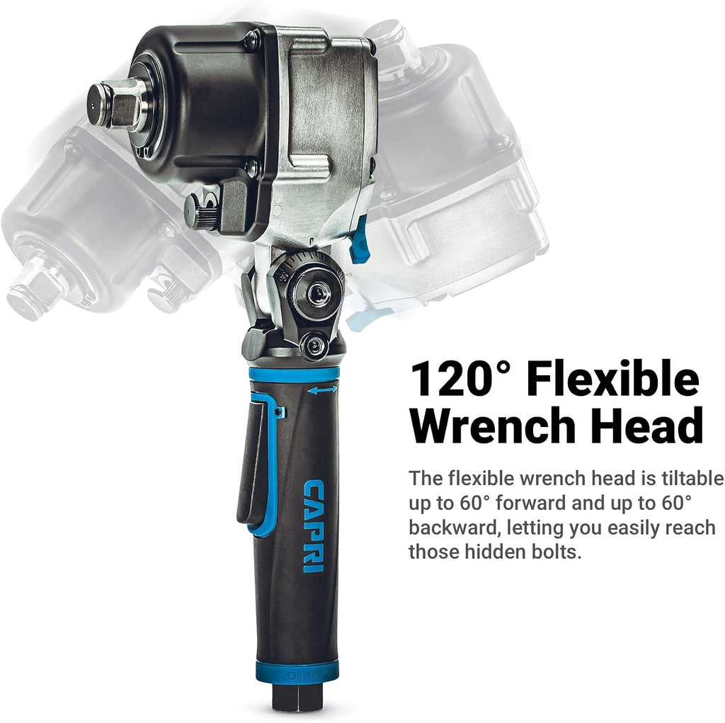 Capri Tools 3/4 in. Flex-Head Air Angle Impact Wrench, 738 ft. lbs.