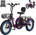 MOONCOOL Electric Trike for Adults, 500W/750W 48V Electric Tricycle for Adults, 20'x3.0' Fat Tire 3 Wheel Electric Bike, Folding Aluminum Adult Tricycle with Removable Battery