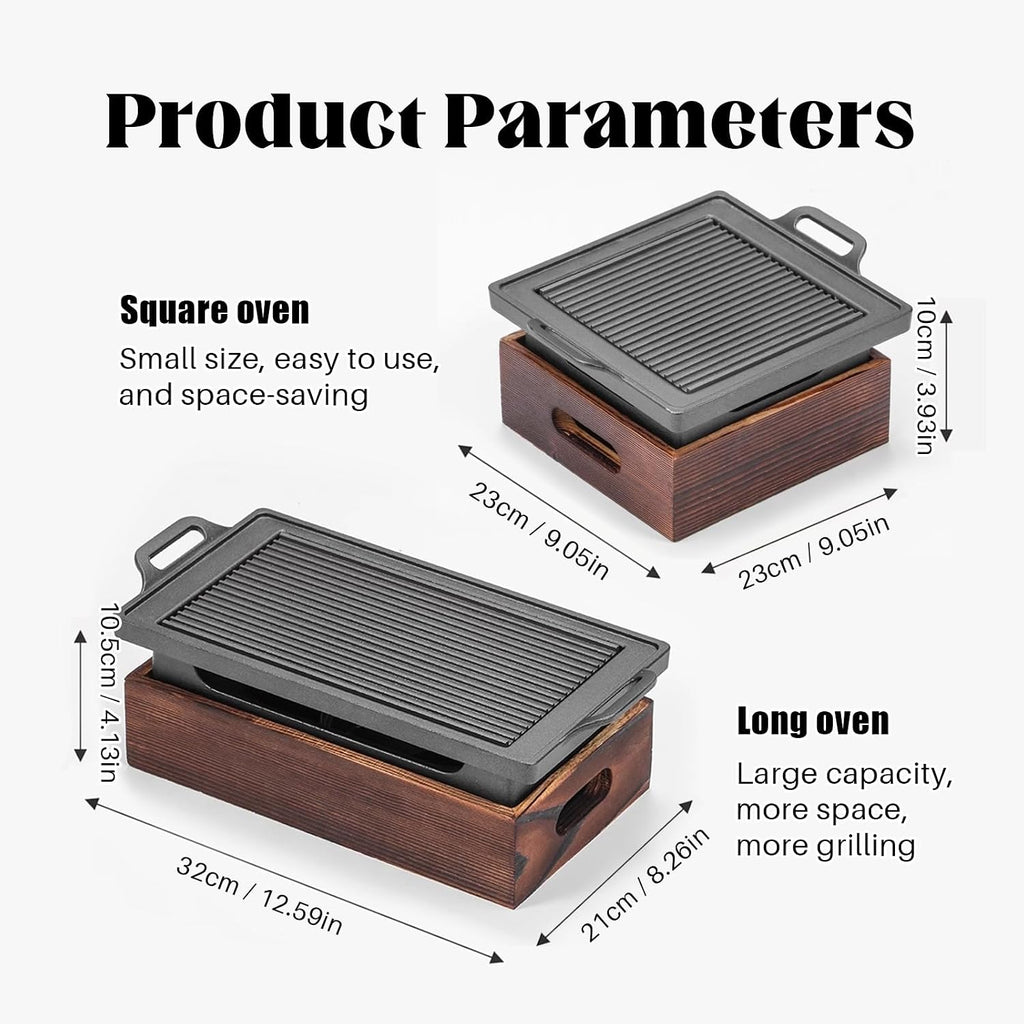 Japanese Barbecue Grill Portable Barbecue Stove Portable Smokeless Grill for Indoor Dining Table Camping BBQ,32 * 21cm