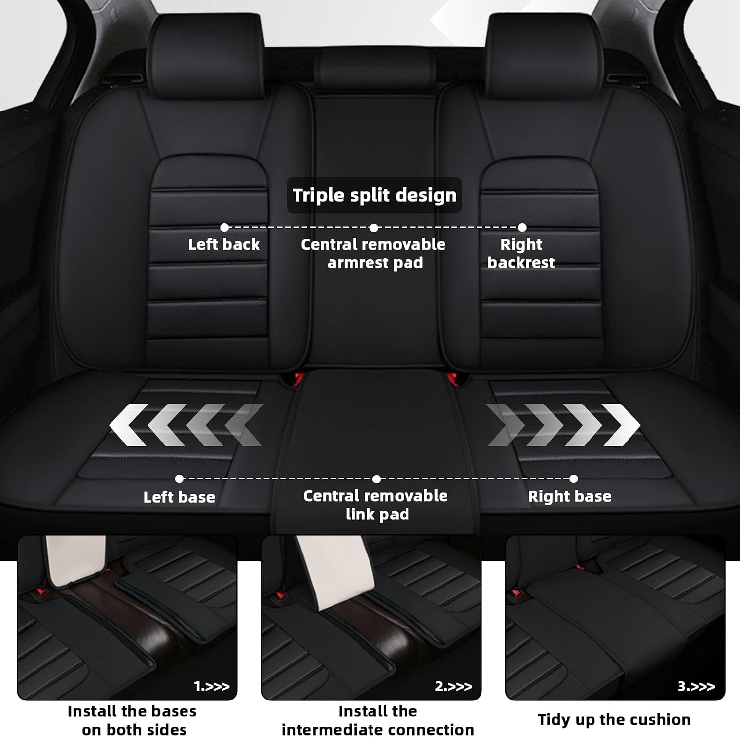 Car Seat Cover Fit for GMC Acadia 2007-2025,Compatible Airbag Non-Slip Waterproof Seat Covers,Car Seat Protector Premium Interior (Luxury 5 Seats,Black Red)