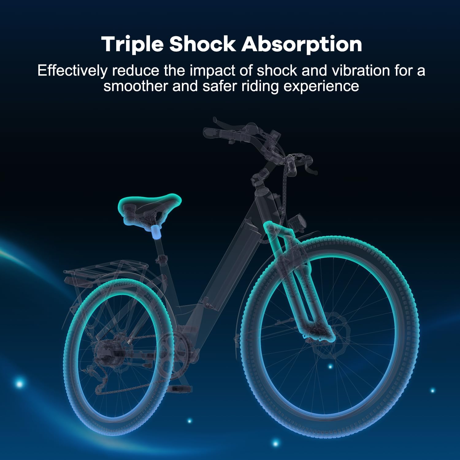 750 Peak Electric Bike for Adults,up 80 Miles Removable Battery Ebike, 26' Electric E Bike with 7-Speed,Adult Electric Bicycles for Commute Beach Snow White Womens All Terrain