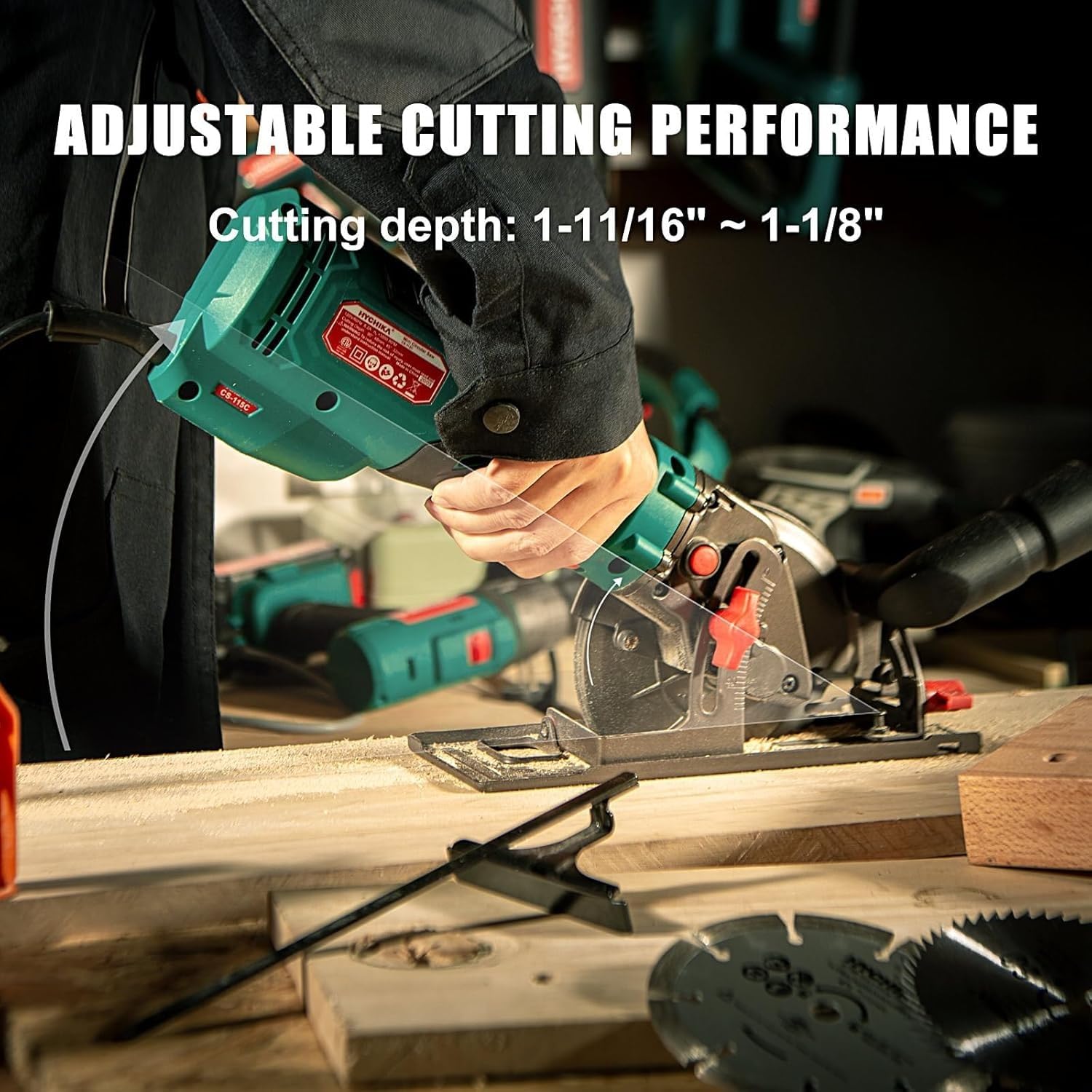 HYCHIKA Power Tool Combo Kit, Orbital Sander 3.8Amp 450W,6.2A Mini Circular Saw, 2-Tool Power Tool Set Combo Kit