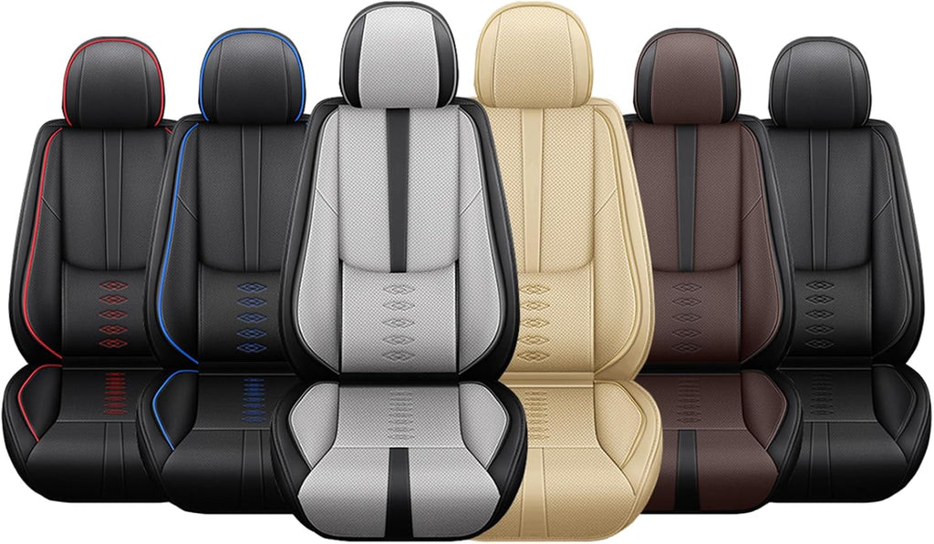 Leather Seat Covers for Jaguar XJ8 2000-2008,Premium Car Seat Covers Full Set,Waterproof Car Seat Protectors with Airbag,Comfort Interior Cover Seats for Cars(Black)