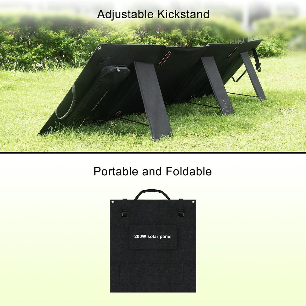 200 Watt Portable Solar Panel, 23.4% High Conversion Foldable Solar Panel Suitable for Solar Generator,IP67 Waterproof(200W*2)