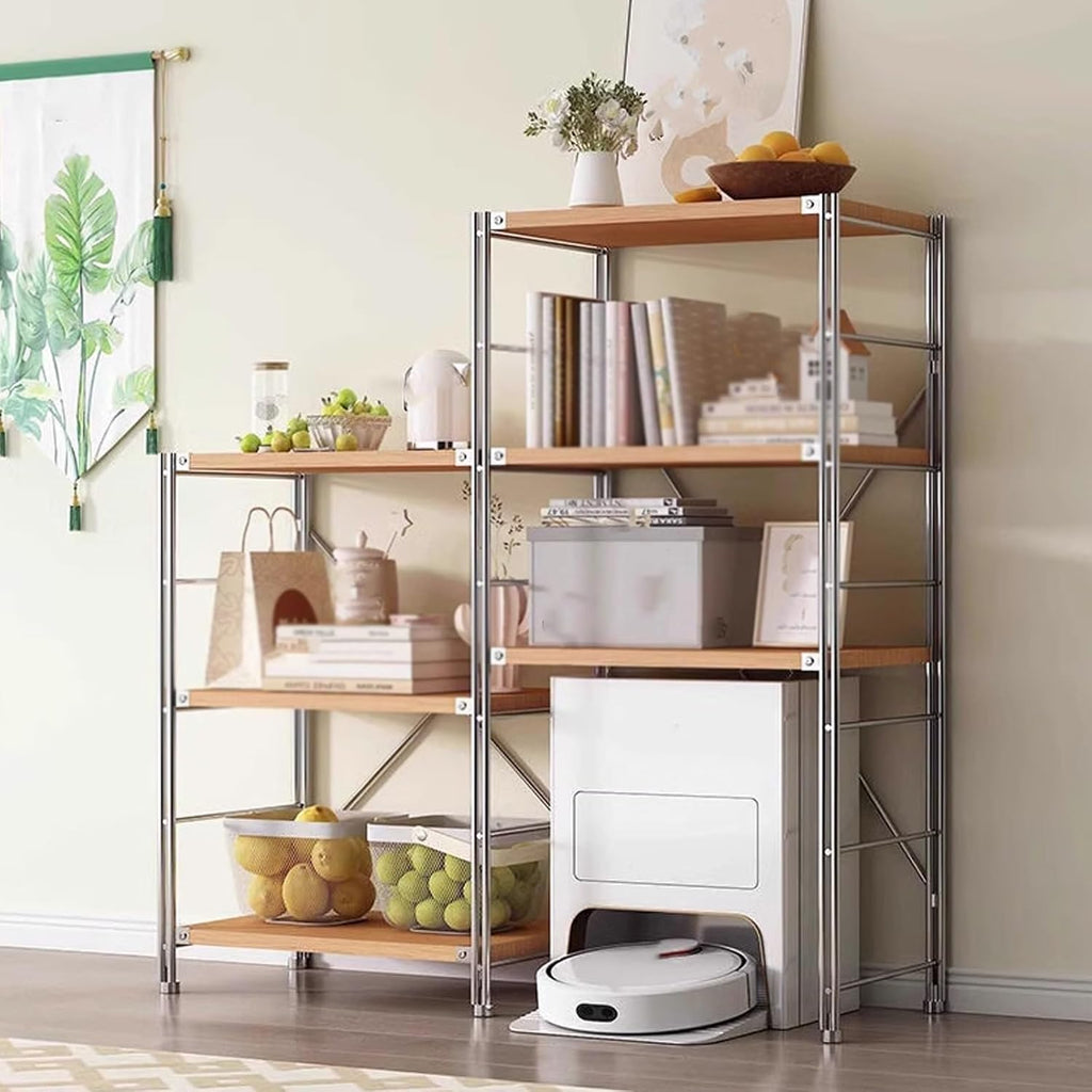 Small Storage Cabinet for Kitchen Robot Vacuum and Mop Self Emptying, Kitchen Storage Tall Over The Robot Vacuum Cleaner Storage Cabinet with Adjustable Shelves(80 * 41 * 130cm)