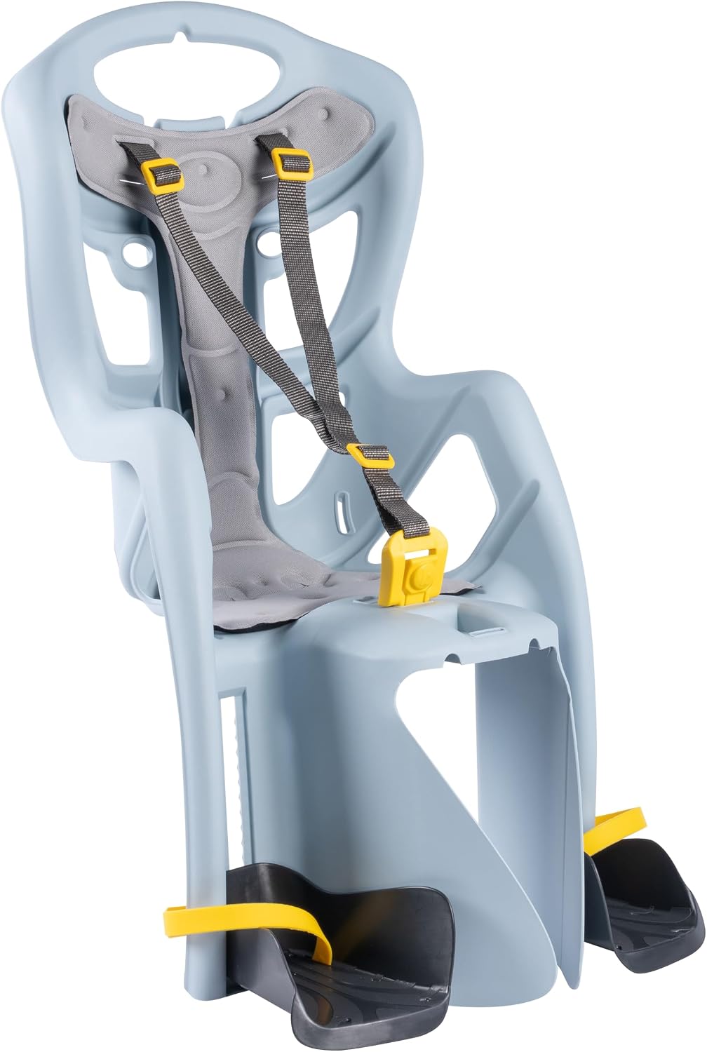 Bellelli Pepe Rear Rack Mount Child Bike Seat - Made in Italy, Comfortable Padded Carrier for Kids Up to 48.5 lbs with Adjustable Safety Harness & Secure Clamp