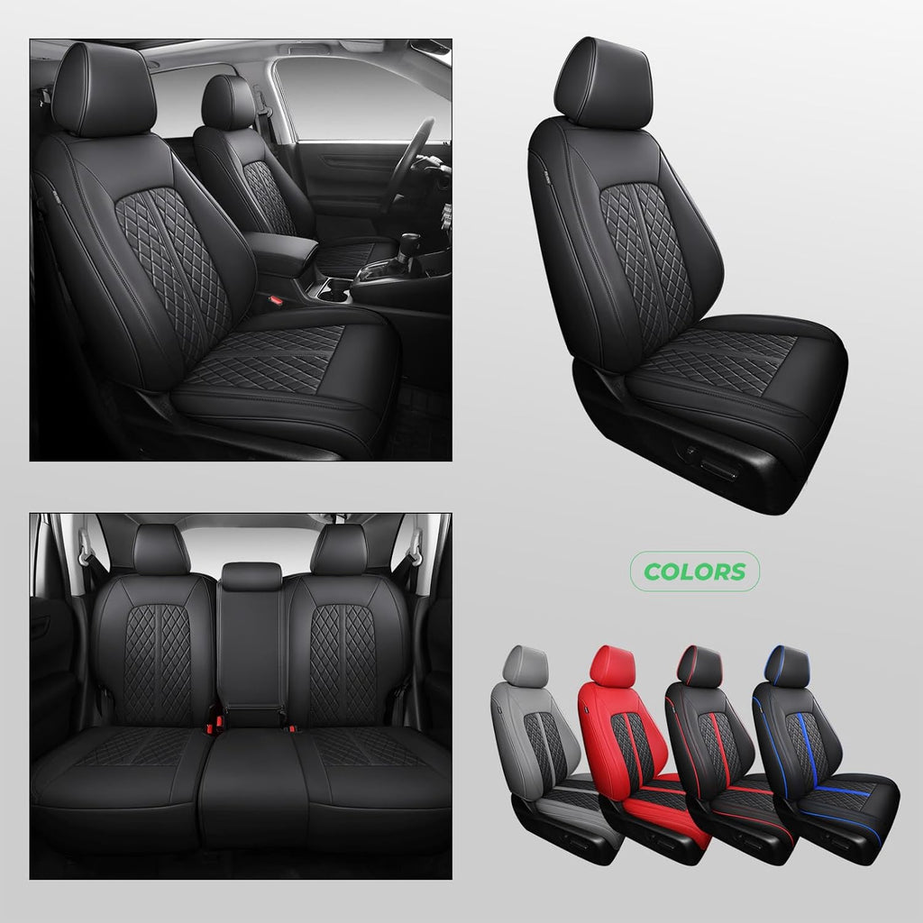 for Honda HRV Seat Covers 2023 2024 2025 2026 Sport LX, Custom Fit Car Seat Cover Full Set, Waterproof Leather HR-V Seat Protectors, SUV Cushions Accessories, Black, NOT Fit for EX-L