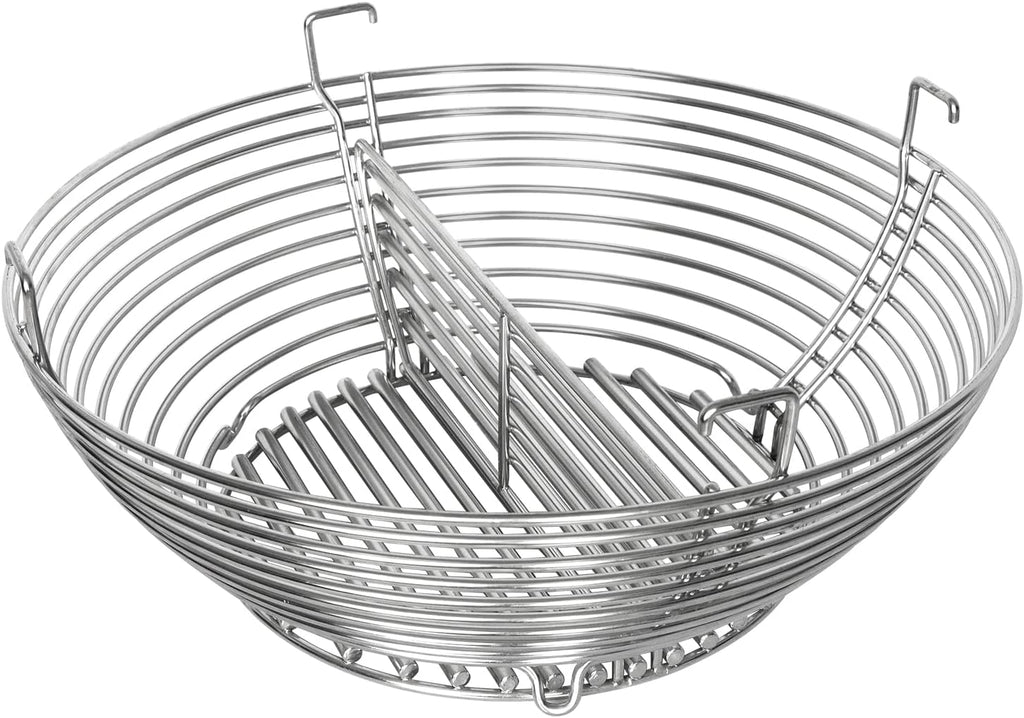 Lump Charcoal Fire Basket Fits for Kamado Joe Big Joe Accessories,stainless Steel Charcoal Ash Basket with Divider Grill Parts for Big Joe